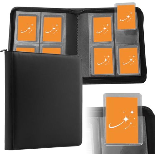 Toploader Binder, Holds 160 Toploaders, 4 Pocket Top Loader Holder with 20 Double Sided Sleeves for 7.6 x10.1cm Rigid Card Holders for Trading Cards or Sports Cards in Toploaders (TH1)