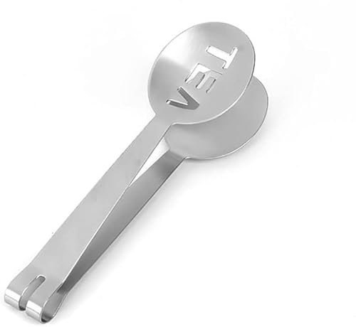 1Pc Silver Tea Bag Squeezer,Stainless Steel Oval Tea Bag Squeezer Tongs,Tea Filter Clamp Tea Strainer Holder Clip,Suitable for Gripping Ice Cube,Sugar(12.3cm) Small in Size,Tea Filters