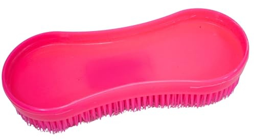 Intrepid International Magic Horse Brush, for Horse Grooming Kit w/Durable Plastic Bristles, Horse Brushes for Grooming, Dark Pink