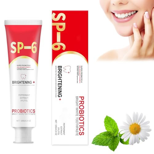 Sp-6 Dentifricio Sbiancante,Dentifricio Sbiancante Probiotico,Ultra Whitening Toothpaste,Probiotic Brightening Toothpaste,Pulizia Profonda Cura Dentifricio,Rimuove le Macchie Dentali,Alito Fresco
