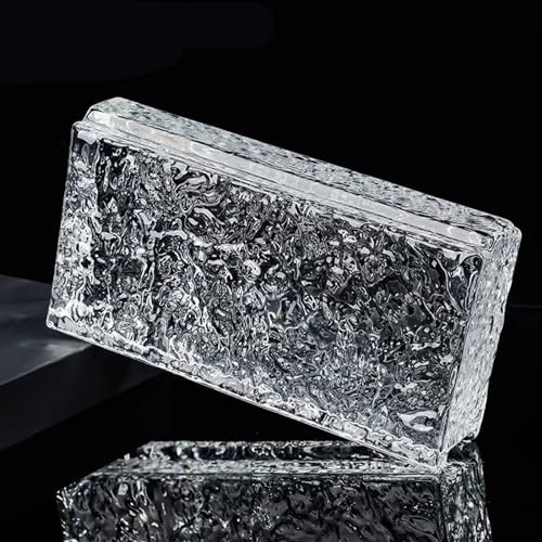 SUZEPER Briques rectangulaires en verre transparent, briques de cristal solides double face, blocs de verre décoratifs pour bureau, cloison de séparation décorative pour bureau, isolation phonique