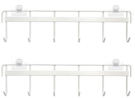 2 Pezzi Barra Portautensili Cucina Sospensione, Appendi Mestoli Da Cucina Acciaio Inossidabile, Appendi Utensili Da Cucina Esonerare, Portaspezie Da Appendere, Ganci per utensili da cucina, Bianco