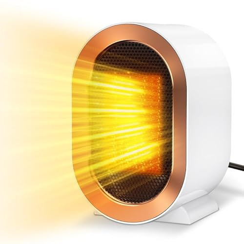 Heizlüfter Energiesparend 1200W, Tragbare PTC Keramik Heizung Elektrisch Energiesparend Leise mit 2 Heizmodi, 3s Schnell heizende Kleiner Sparsamer Heizlüfter.