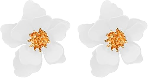 TTPSRY Pendientes Florales Coloridos Escarchados Hipoalergénicos Pétalo Dulce para Mujer