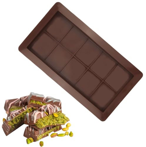1 Pezzi Stampo per Cioccolato Profondo, Stampo per Cioccolato in Silicone, Stampo Cioccolato Dubai, Stampo Tavoletta Cioccolato, per Caramelle, Cioccolatini fai da te, Barrette Energetiche