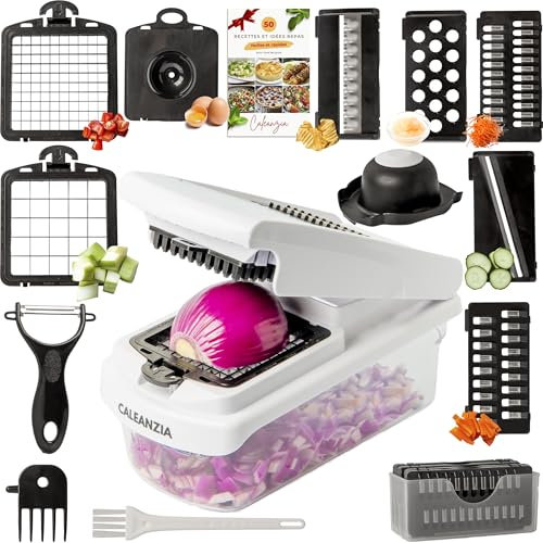 Coupe Legume Multifonctions et Mandoline Cuisine Multifonctions- Mandoline Professionnelle Cuisine - Trancheur de Légumes Manuel, Decoupe Legumes Cube Oignon Carotte Tomates - Rapeuse Legume