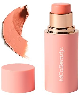 MCoBeauty Baby Face Cream Blush Stick - Kitty - Cheek & Lip Tint Stick | Coral Pearl Shade, Natural Flush For Cheeks & Lips, Jojoba Infused, Vegan & Cruelty Free