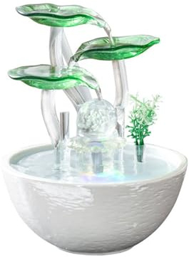 Cenz-888 Indoor Waterfall Fountain Modern Simple Cycle of Water Fountain Ceramic Desktop Ornaments Home Living Room TV Cabinet Wealth Decorations
