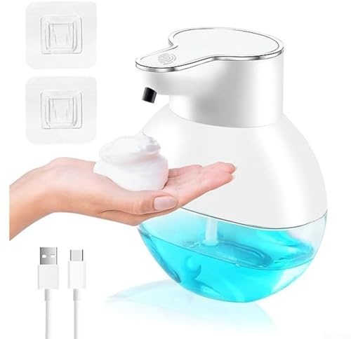 Dispenser di sapone in schiuma a parete per bagno cucina, dispenser automatico di sapone a induzione con sensore touch, ABS bianco 12 x 8 x 12 cm