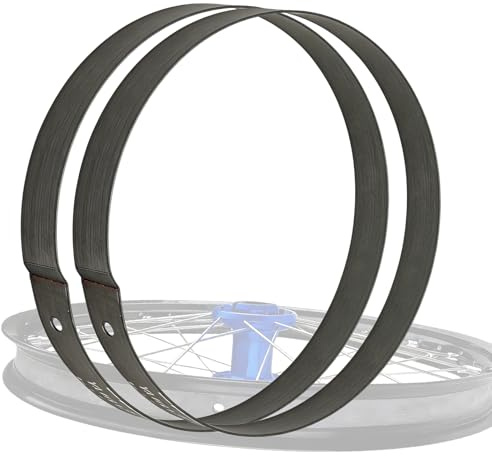 2PCS Motorcycle Rim Strips, Durable Rubber Rim Tape with Valve Stem Hole Protect Inner Tubes from Spoke Nipple Punctures Fits Off-Road & Street Motorcycle Rims (18 Inch Wheel (Rim Strip 18 x 1.0)