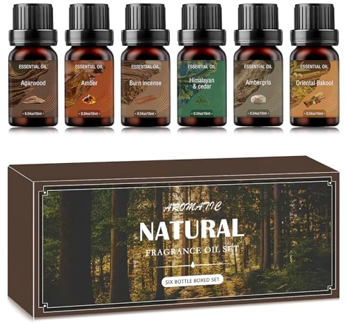 6 x 10ML Set Huiles Essentielles Boisées, Huile Essentielle pour Diffuseur