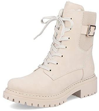 Rieker Damen Schnürstiefeletten 72631, Frauen Stiefeletten,übergangsschuhe,Boots,Stiefel,Bootee,Booties,halbstiefel,beige (62),40 EU / 6.5 UK