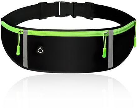 Laufgürtel für Handy, Lauftasche mit Elastischem Bund für Herren und Frauen, Hüfttasche, Sportgürtel, Anwendbar auf Running Belt zum Joggen, Laufen, Fitness (Schwarz)