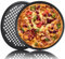 ASelected 3Pcs Pizza Pan, 33Cm,12.9 Inches Non Stick Dishwasher Safe Pan, Round Perforated Pizza Tray for Oven, Carbon Steel Pizza Oven Tray for Baking Oven Applicable (Gray)