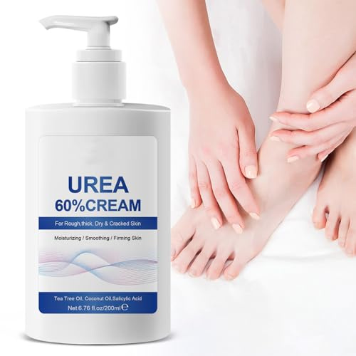 200ml 60% Urea Cream,Cracked Heel Repair Cream For Feet and Hand,Foot Cream for Cracked Heels and For Dry And Hard Skin Dry Skin,for Feet,Maximum Strength for Hand, Foot and Body Care.