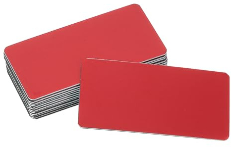 sourcing map Lot de 12 plaques nominatives vierges de 6,1 x 3 cm en métal gravé au laser - Adhésif puissant - Plaques vierges personnalisées en aluminium anodisé pour panneaux et loisirs créatifs