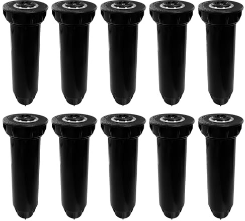 10Pcs Lawn Pop Up Sprinkler Heads Tool Irrigation Equipment Gear, 360 Degree Supplies for Garden (Black Color)