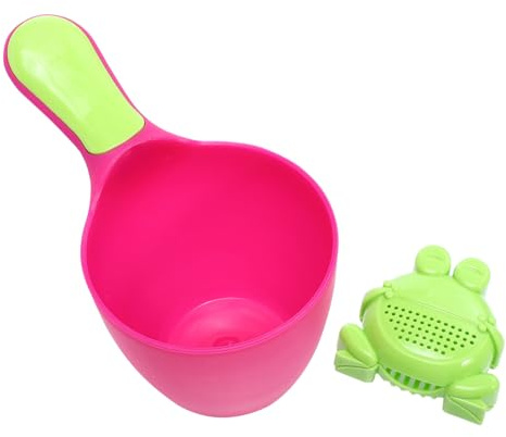 FUNOMOCYA Taza De Champú Para Vaso Para Lavar El Cabello Enjuague De Agua Artículos Para Shower Color Verde y Rosado Para Baño Infantil