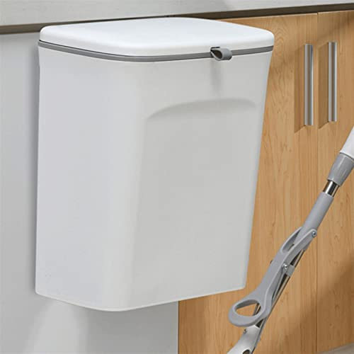 XVBGTRW Hanging Trash Can for Kitchen Large Capacity Recycling Garbage Basket Bathroom Wall Mounted Bin with lid(OneColor)