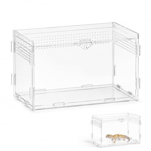 Whispern Cloud Acrylic Reptile Transport Box Mini Reptile Breeding Box for Snails, Tarantula, Lizards, Scorpions, Beetles (20 x 12 x 12 cm)