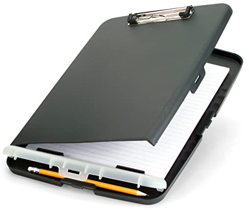 Officemate Slim Clipboard Storage Box, Charcoal (83303)