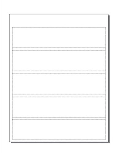 Print-Ready Bookmarks, 2-1/2 x 8, 5-UP Perfed for Separation on White 8-1/2 x 11 65lb Astrobright Cover Paper - 250 Sheets / 1,250 Bookmarks