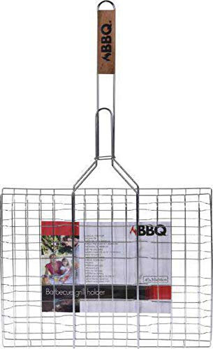 PARRILLA DOBLE MANGO MADERA 40x30 CM