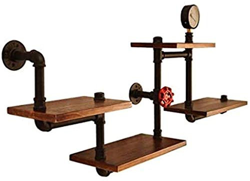 YFINE Regale Für Die Wand American Country Style Schweberegale Vintage Industrielle Wandregal Industrial Regal Pipe Display Rack Retro Iron Wandmontage Bücherregal Rohr Regale