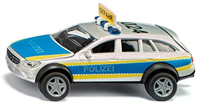 siku 2302, Polizeiauto Mercedes-Benz E-Klasse, All Terrain 4x4², Polizei-Spielzeug, 1:50, Metall/Kunststoff, Blau/Weiß, Inkl. Warnschild mit Aufklebern, Öffenbare Motorhaube und Heckklappe