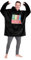 Marvel Oversized Blanket Hoodie for Men Captain America Iron Man (Black)