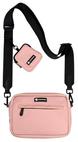 wasserdichte Leckerlibeutel für Hunde, Dog Walking Bag, integrierter Kotbeutelspender, verstellbare Umhängetasche (Pink)