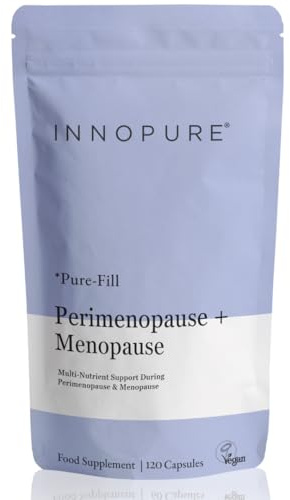 INNOPURE Perimenopause & Menopause Complex Supplements (4 Month Supply) Red Clover, Wild Yam, Maca, Sage and Vitamins Including B6 for Hormone Regulation, 120 Capsules, Pure-Fill, UK Made