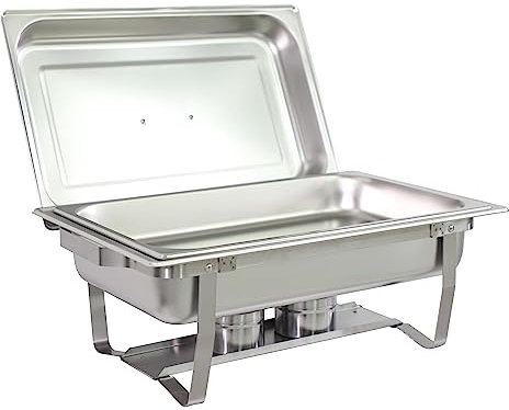 Kamberg - Chafing Dish/Buffet Chauffant/Réchaud - Acier Inoxydable Qualité PROFESSIONNELLE - 9 litres - 1 Compartiment - 0008138