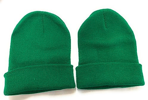 Caprilite 2 x Children's Kids Boys Girls Unisex Winter Knitted Beanie School Hat (Pair) UK (Green)