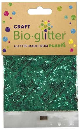 Craft Biodegradable Glitter, 20g, Christmas Decorations, Reindeer Food, Chunky Glitter, Arts and Crafts for Kids, Card Making, Candle Making, Eco-Friendly - Green