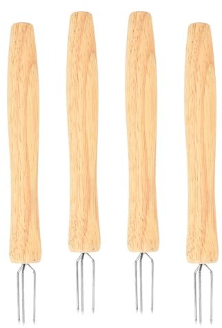 Pellkartoffelgabel,Biluer 4 PCS Maiskolben Spieße Pieksi Und Griffel Mais Spieße Maiskolben Halter