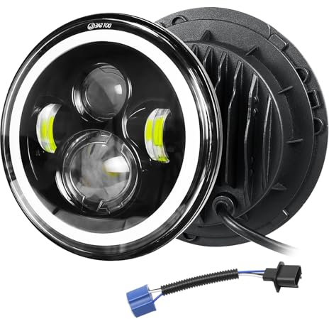 Willpower 1X 7 Zoll Motorrad LED Scheinwerfer Runden 50W 5000LM, Bernstein Weiß 4 Modi Beleuchtung DRL HI LO Strahler Fahrscheinwerfer Feuer Kreuz Offroad für Auto Wrangler JK TJ LJ CJ JP Hum