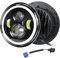 Willpower 1pc Phare Auto Moto LED 7 50W, Phare de Travail 5000LM, Blanc Ambré 4 Modes Eclairages Feux LED Feu Croisement DRL HI LO Beam pour Wrangler JK TJ LJ CJ JP Hummber, Projecteurs Rond