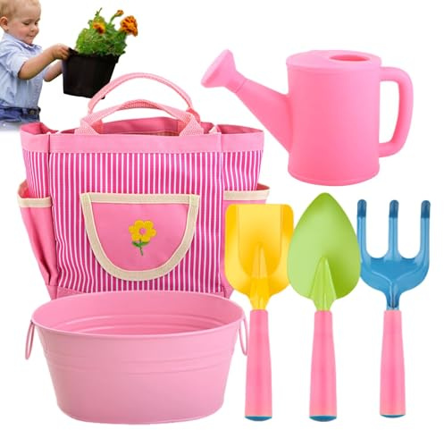 Set di attrezzi da giardinaggio per attrezzi da giardino | 6X giocattolo di sabbia da spiaggia sicuro con tote bag,pensiero creativo giardinaggio Set Farm Lawn Digging Weeds Toys per età