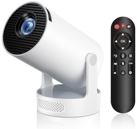 Mini proiettore con altoparlante incorporato, videoproiettore portatile WiFi 6, BT5.4, Android 11, correzione trapezoidale, anti-polvere Dissipazione Termica