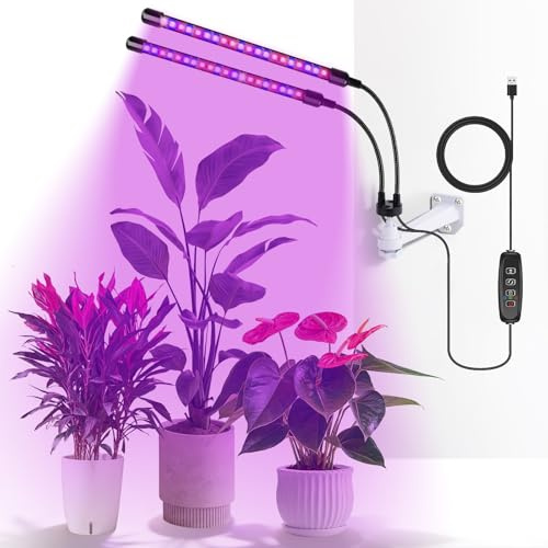 Jubor Pflanzenlampe LED Wand, Vollspektrum Pflanzenlicht mit Wandhalterung, Pflanzenleuchte LED mit 3 Farbmodi Dimmbare und 10 Helligkeit, Pflanzenwachstum Lichter mit Auto Timer für Pflanzen Gemüse