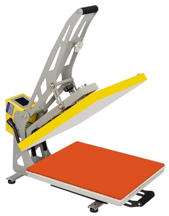 HPDTZ överföringspress T-shirt-tryckmaskin värmepress textiltrycksmaskin silikonpad LCD-pekskärm magnetpress 40x50cm för kläder pussel musmatta halvautomatisk (Svart, Röd)