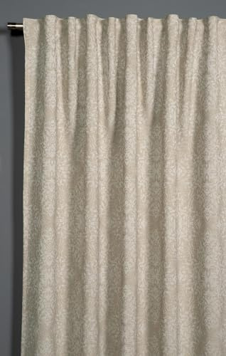 Sehlbach Tenda pronta per l'uso con fettuccia, Ornamenti in jacquard, Beige, 140 x 245 cm, Tessuto opaco, Certificato Oeko-Tex, Ornamenti eleganti, Attacco versatile