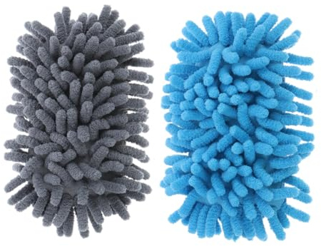 LALAFINA 2 pièces Lot Gommes Microfibre et Éponge pour Tableau Effaçable Double Face Lavables Format Pratique pour Bureau et Salle de Classe Bleu et Gris