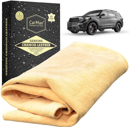 CarMax® English Premium Grade Professional Natural Chamois Leather - our biggest and best shammy, super soft and highly absorbent, Made in the UK