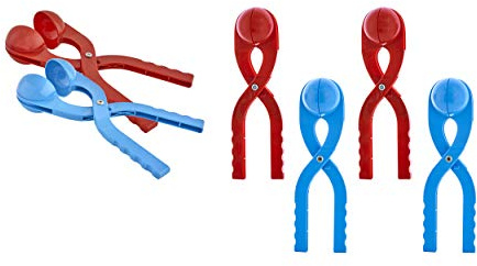 Superio Snowball Makers for Kids, Outdoor Winter Fun Toys, Perfect Snow Ball Shape Maker for Kids and Adults (6 Pack, Red-Blue)