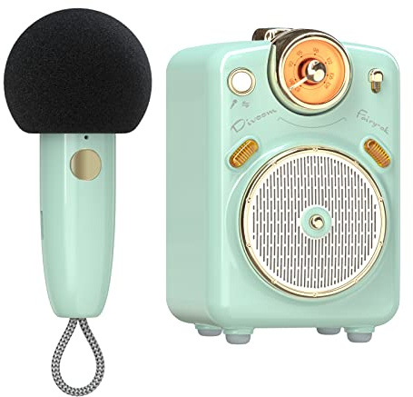 Divoom Fairy-OK Microfono Karaoke Portatile per Adulti/Bambini, Altoparlante Bluetooth con Microfono Palmare KTV, Dispositivo Karaoke per Feste a Casa Microfoni Dinamici per iOS/Android (Green)