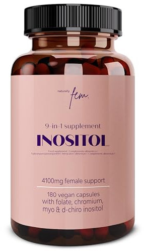 Myo Inositolo e D-Chiro Inositolo 4100mg - Capsule Vegane - Supporto Metabolico, Equilibrio Ormonale e Benessere Psicologico - 9-in-1 Inositolo, Folato 5-MTHF, Cromo, Zinco, Vitamine B6, B12 e D3