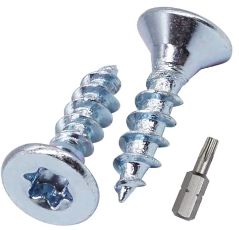 SKIR'CO (300 pz.) Viti per legno in acciaio zincato 4,0 x 16 mm, testa Torx, testa svasata, viti per truciolare, completamente filettate