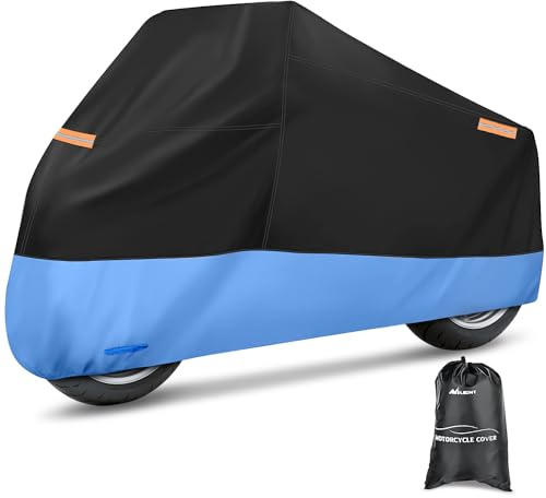 Nilight Motorcycle Cover All Season Universal Oxford Fabric with Lock-Hole Waterproof Durable UV with Storage Bag & Protective Reflective Strip Fits up to 96 Motorcycle